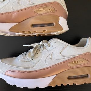 Nike Air Max 90 gold and cream leather